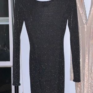 Bodycon Long Sleeve backless sequin minidress